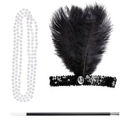 Op deze afbeelding zie je een Accessoires, van het merk Widmann. Black & Pearl Flapper Set