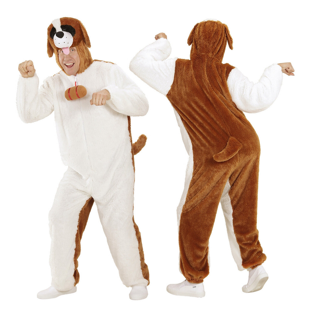 Op deze afbeelding zie je een Kostuums, van het merk Widmann. Dieren Onesie Pluche St. Bernhard Kostuum
