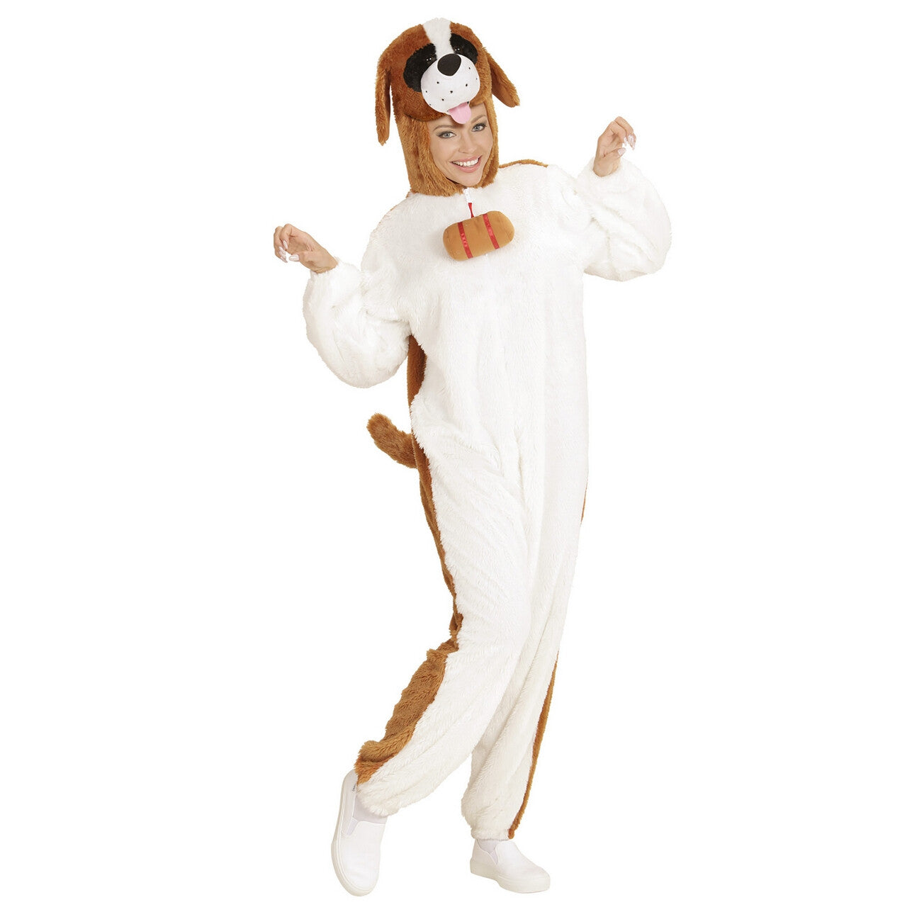 Op deze afbeelding zie je een Kostuums, van het merk Widmann. Dieren Onesie Pluche St. Bernhard Kostuum