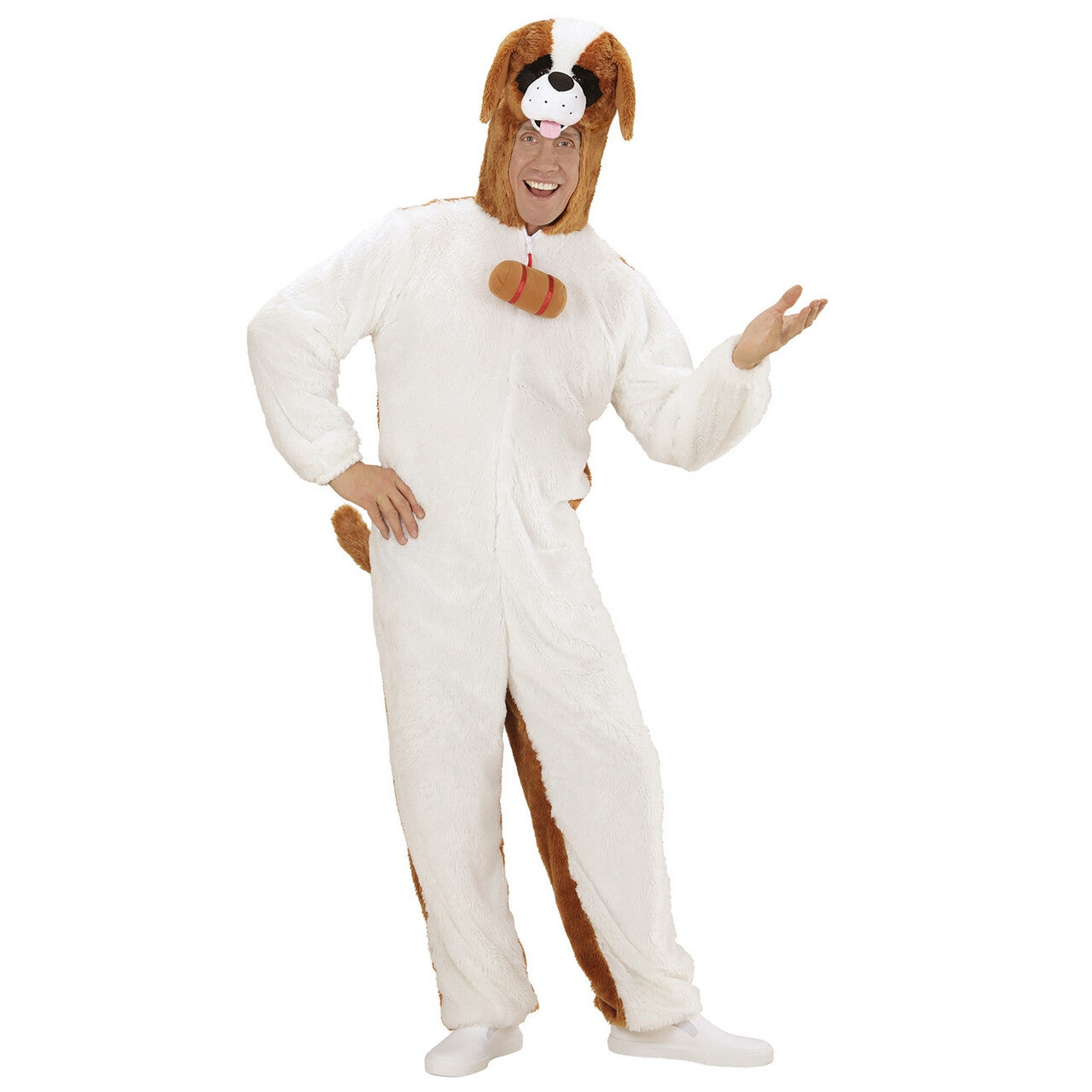 Op deze afbeelding zie je een Kostuums, van het merk Widmann. Dieren Onesie Pluche St. Bernhard Kostuum