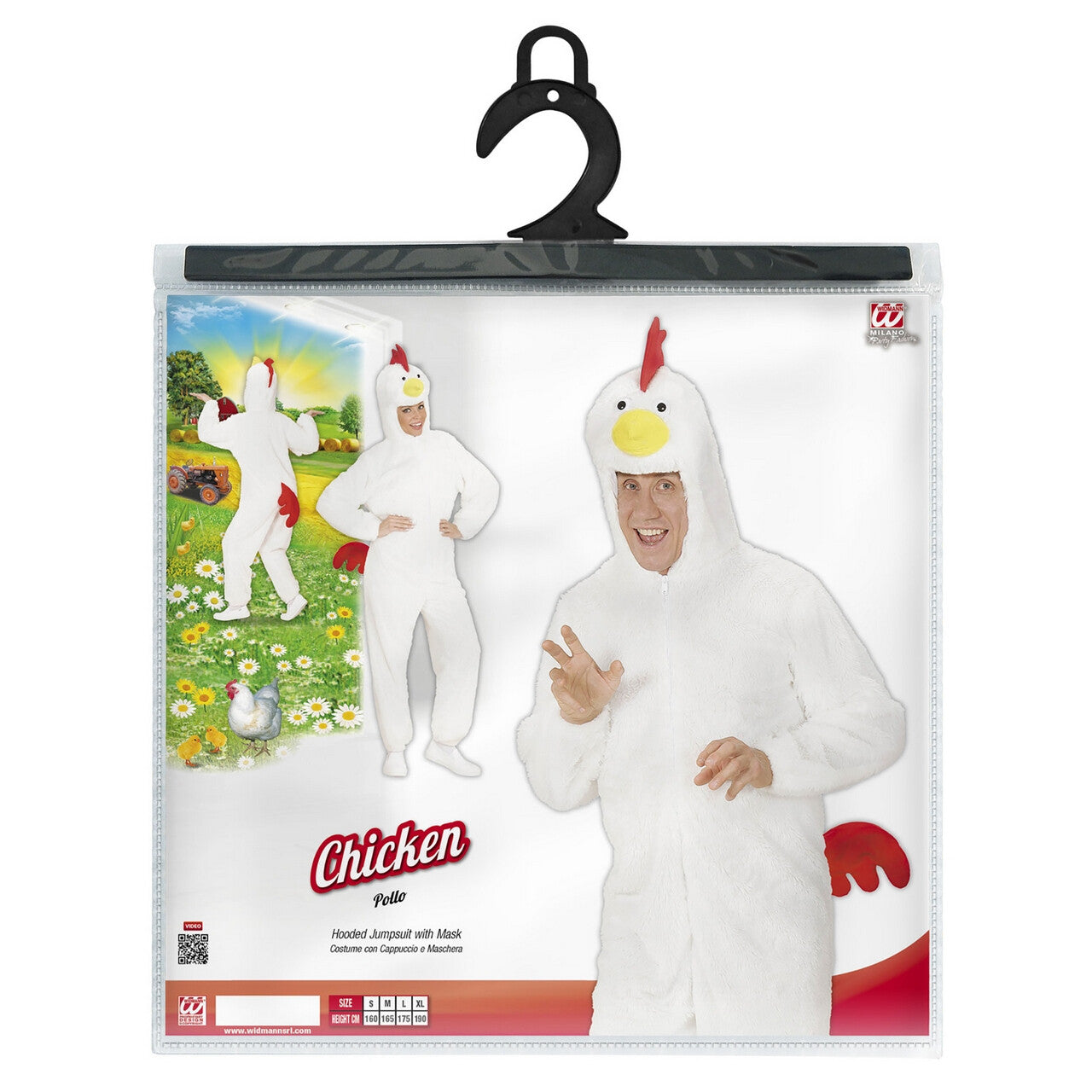 Op deze afbeelding zie je een Kostuums, van het merk Widmann. Dieren Onesie Pluche Kip Kostuum