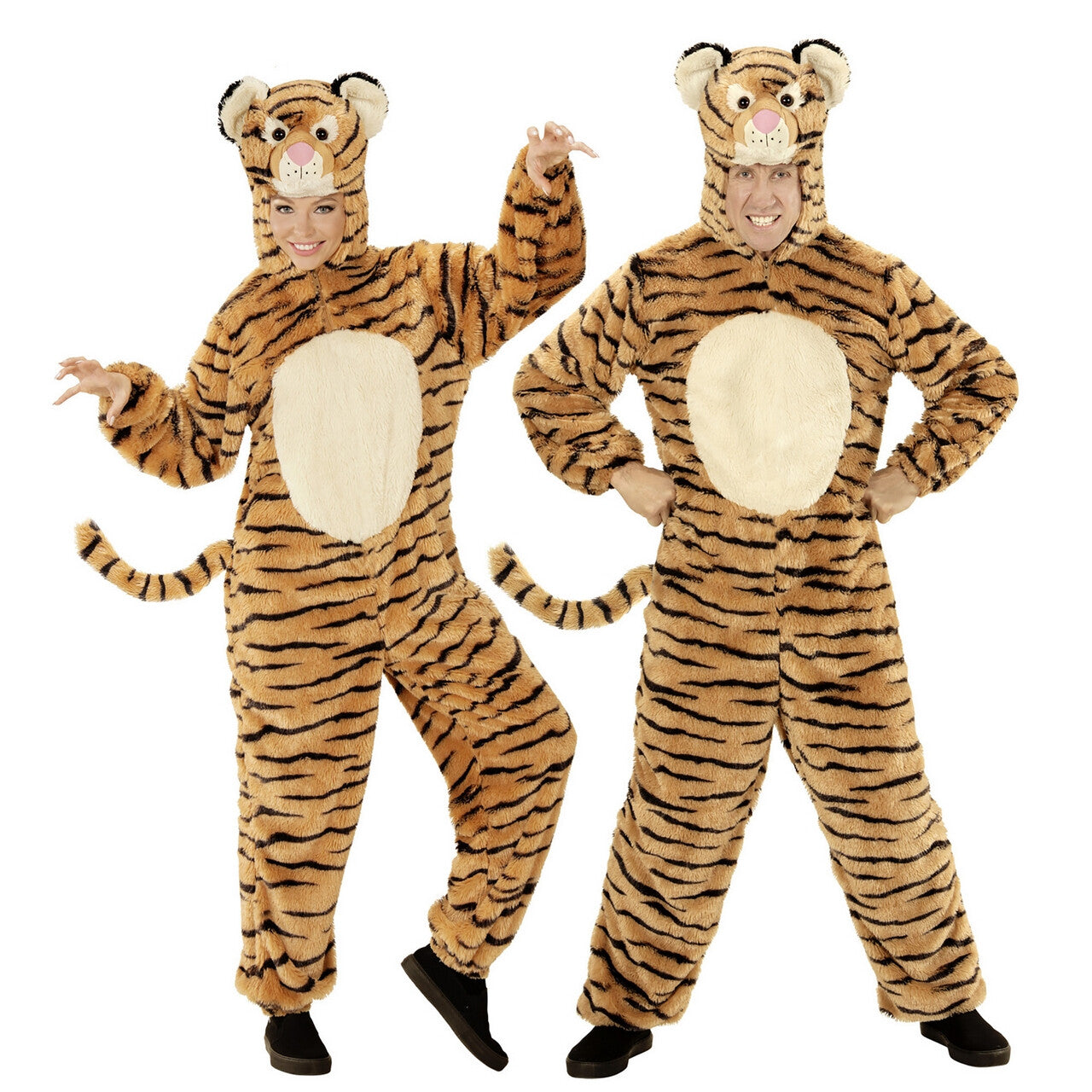 Op deze afbeelding zie je een Kostuums, van het merk Widmann. Dieren Onesie Pluche Tijger Kostuum