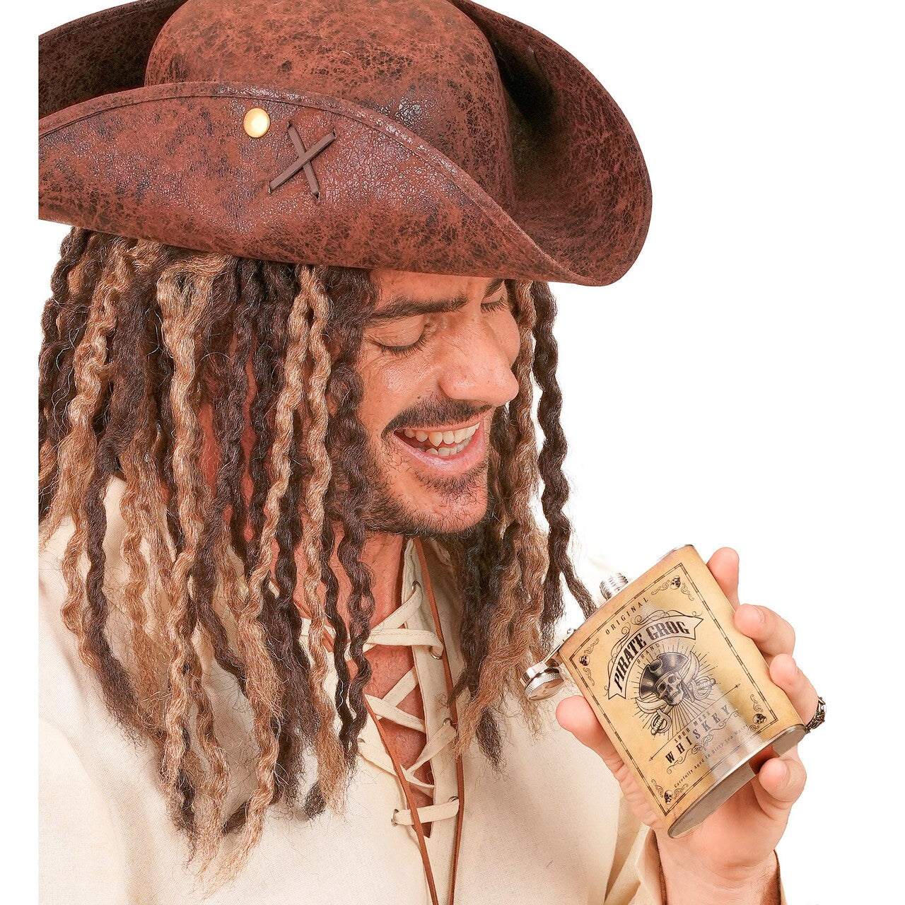 Op deze afbeelding zie je een Accessoires, van het merk Widmann. Piraten Whisky Fles