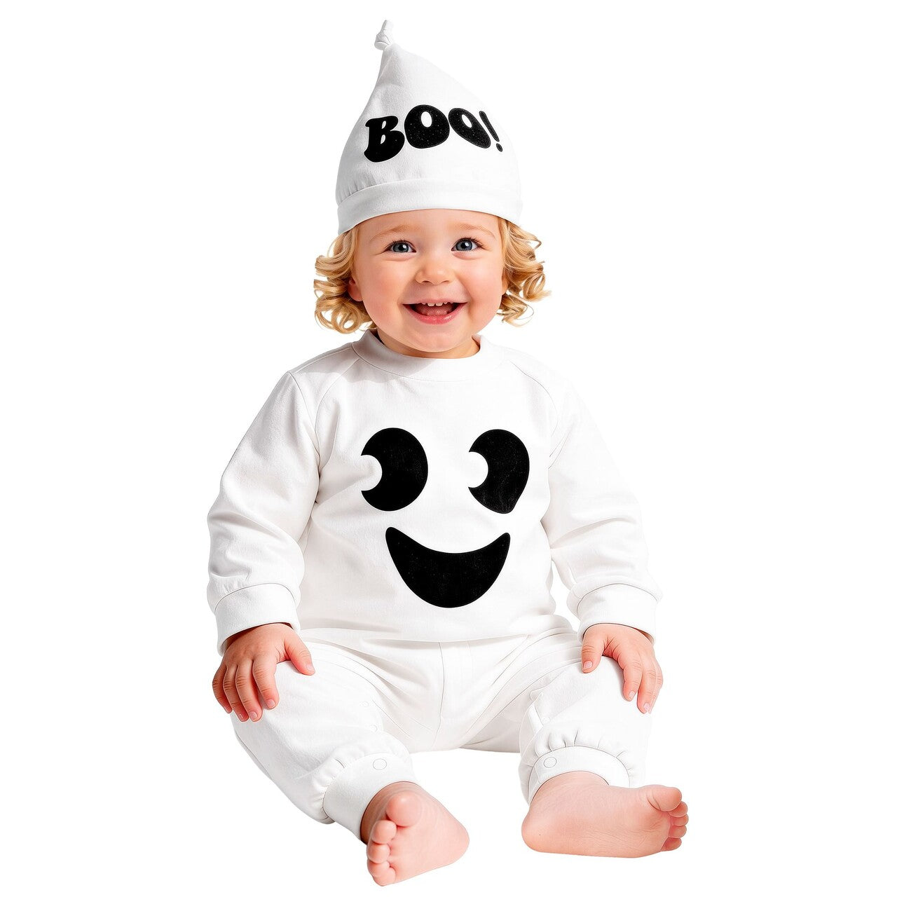 Op deze afbeelding zie je een Kostuums, van het merk Widmann. Spookje Boo Kind Kostuum