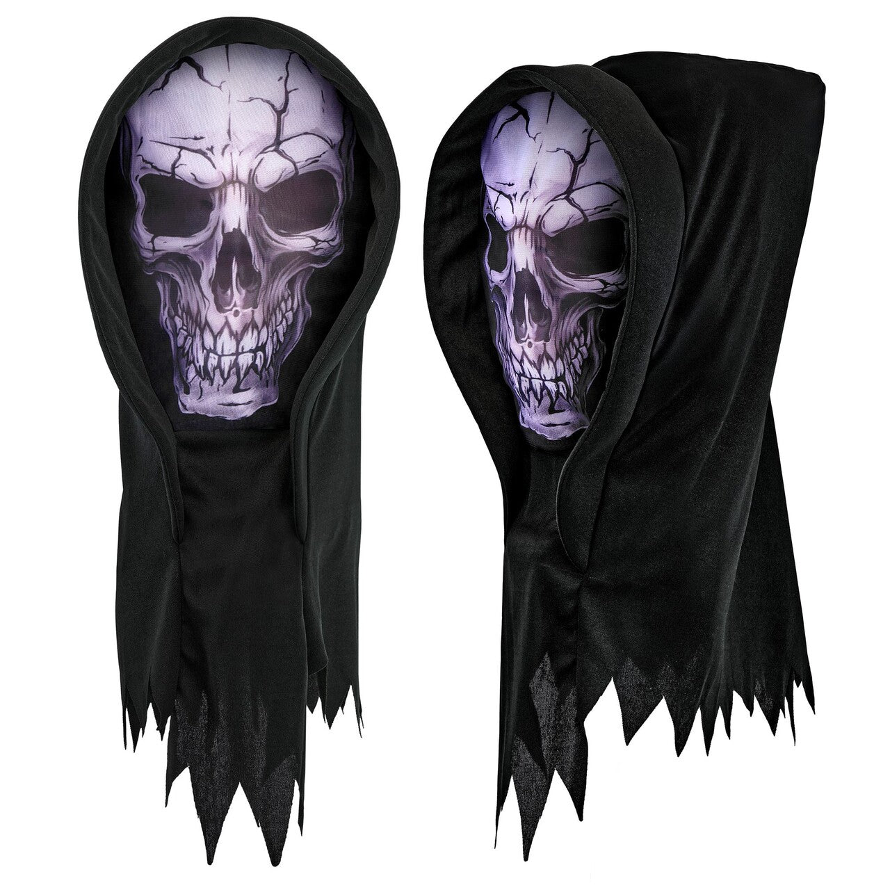 Op deze afbeelding zie je een Accessoires, van het merk Widmann. Hooded Skull Masker