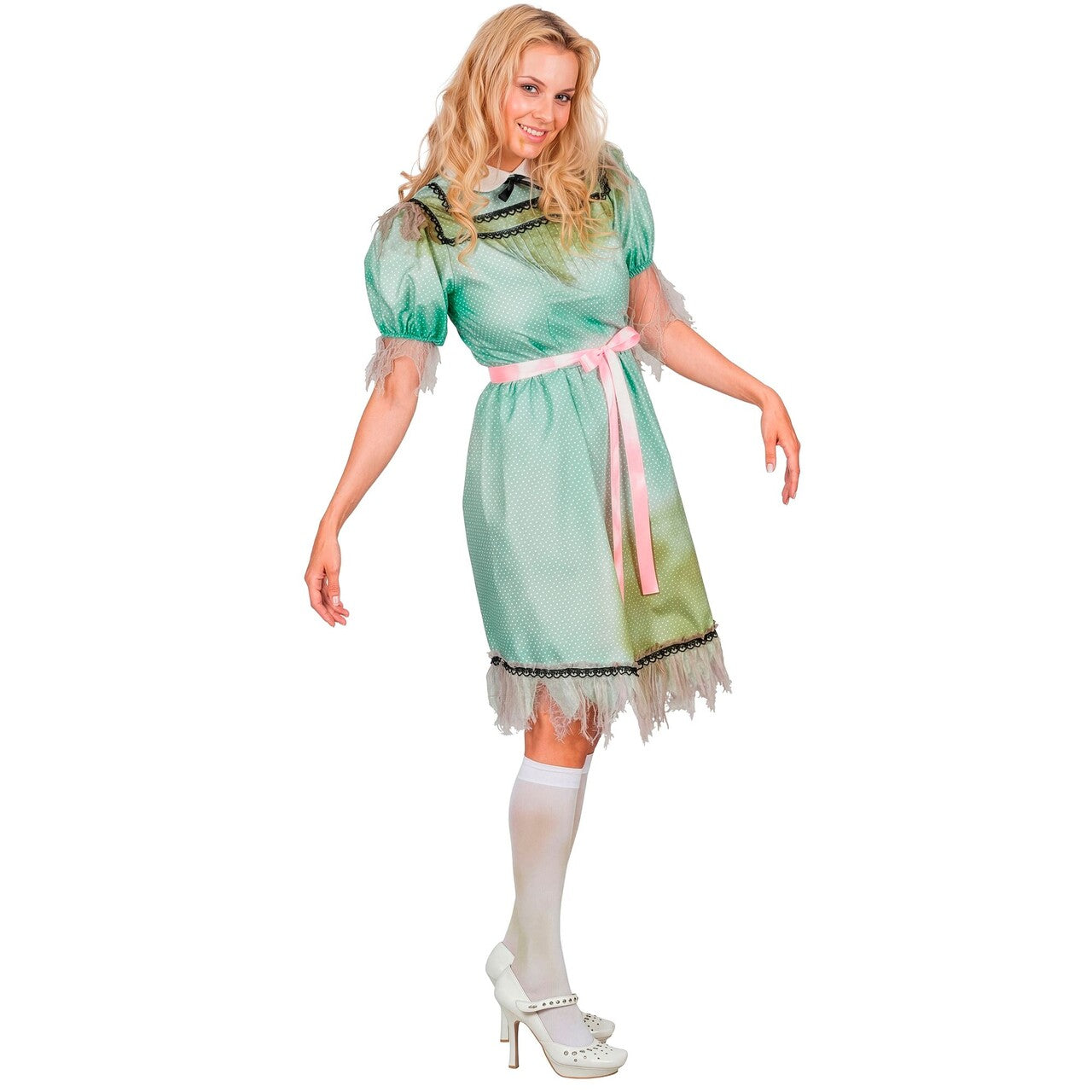 Op deze afbeelding zie je een Kostuums, van het merk Widmann. Possessed Doll Vrouw Kostuum