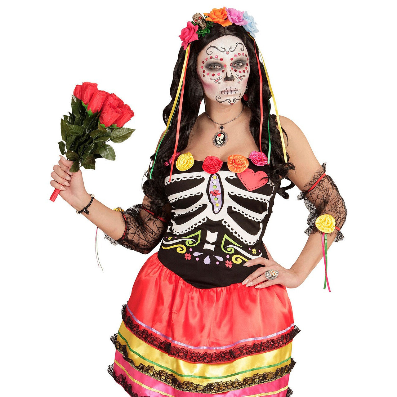 Op deze afbeelding zie je een Accessoires, van het merk Widmann. Hoofdband Roosjes Oaxaca