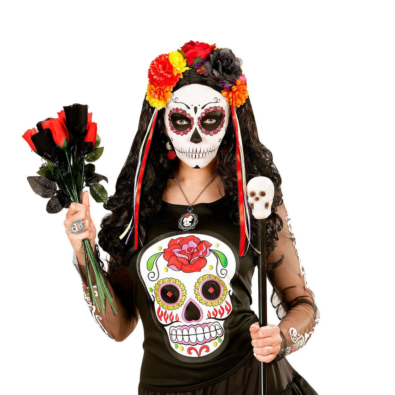 Op deze afbeelding zie je een Accessoires, van het merk Widmann. Hoofdband Bloemen Chiapas