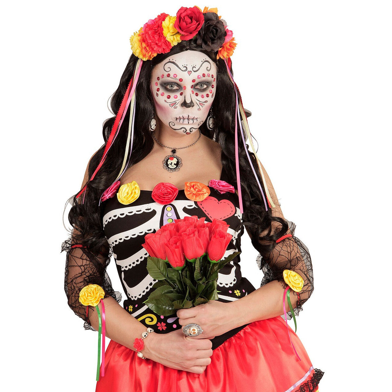 Op deze afbeelding zie je een Accessoires, van het merk Widmann. Hoofdband Bloemen Chiapas