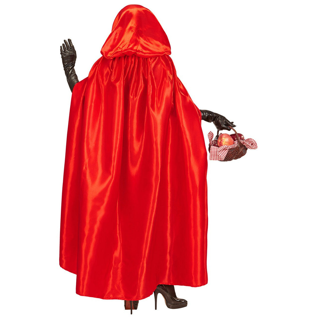 Op deze afbeelding zie je een Accessoires, van het merk Widmann. Satijnen Cape Met Kap Rood Velvetia