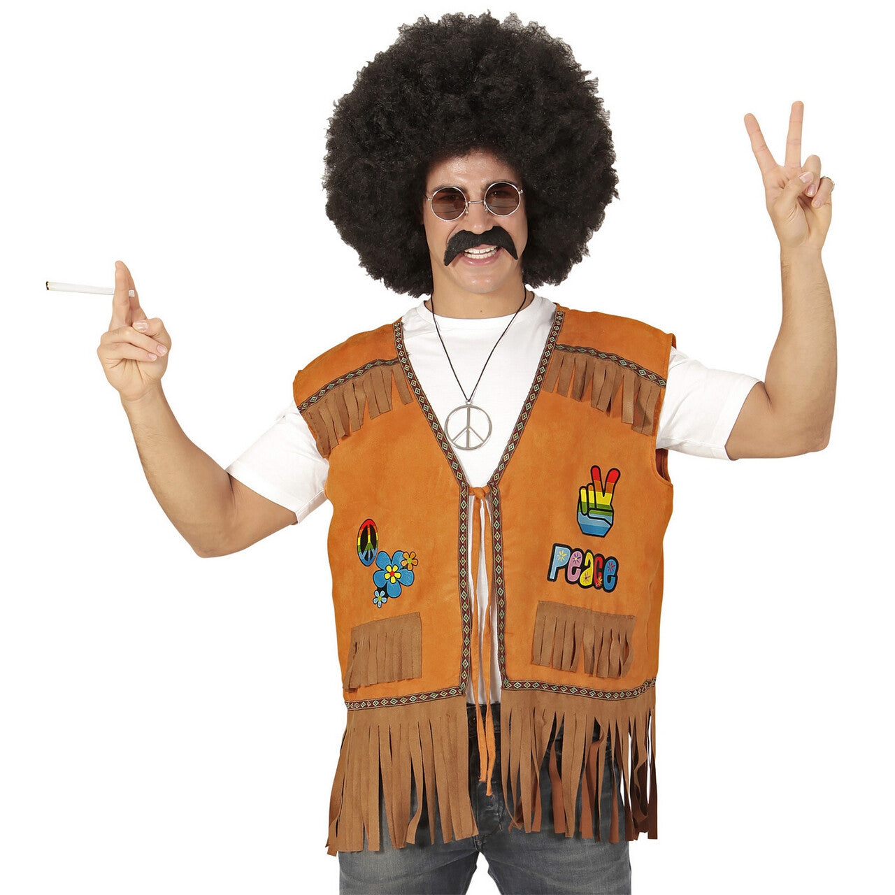 Op deze afbeelding zie je een Kostuums, van het merk Widmann. Hippie Vest Ranchero Man
