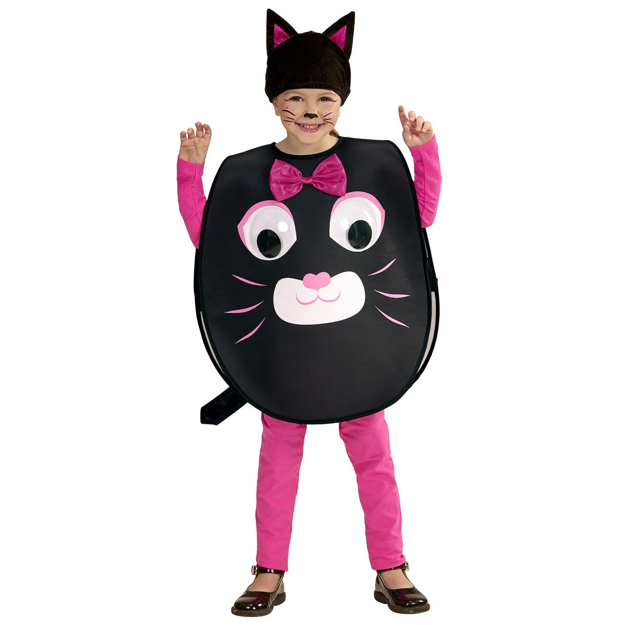 Op deze afbeelding zie je een Kostuums, van het merk Widmann. Smiley Kat Grote Ogen Meisje Kostuum
