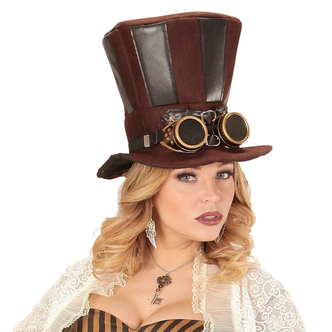 Op deze afbeelding zie je een Accessoires, van het merk Widmann. Oorbellen Steampunk Met Vleugels Wonka