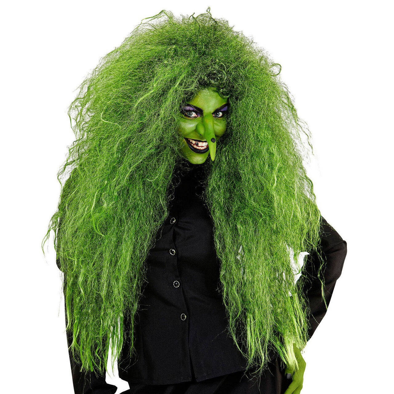 Op deze afbeelding zie je een Accessoires, van het merk Widmann. Pruik Bad Hairday Heks