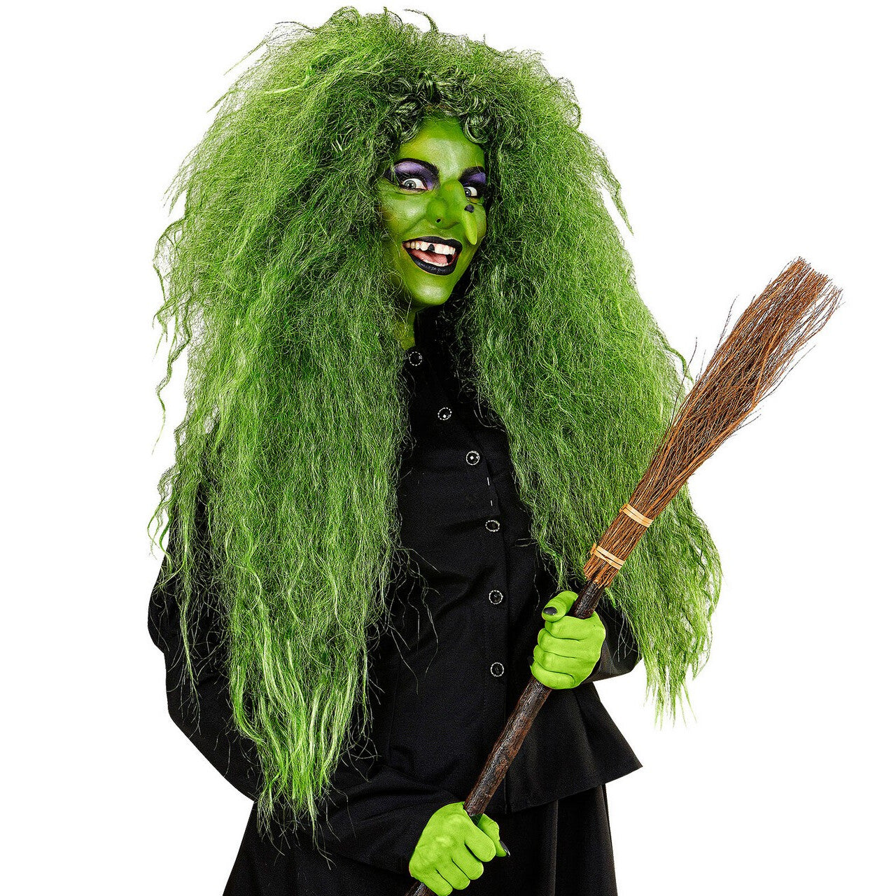 Op deze afbeelding zie je een Accessoires, van het merk Widmann. Pruik Bad Hairday Heks