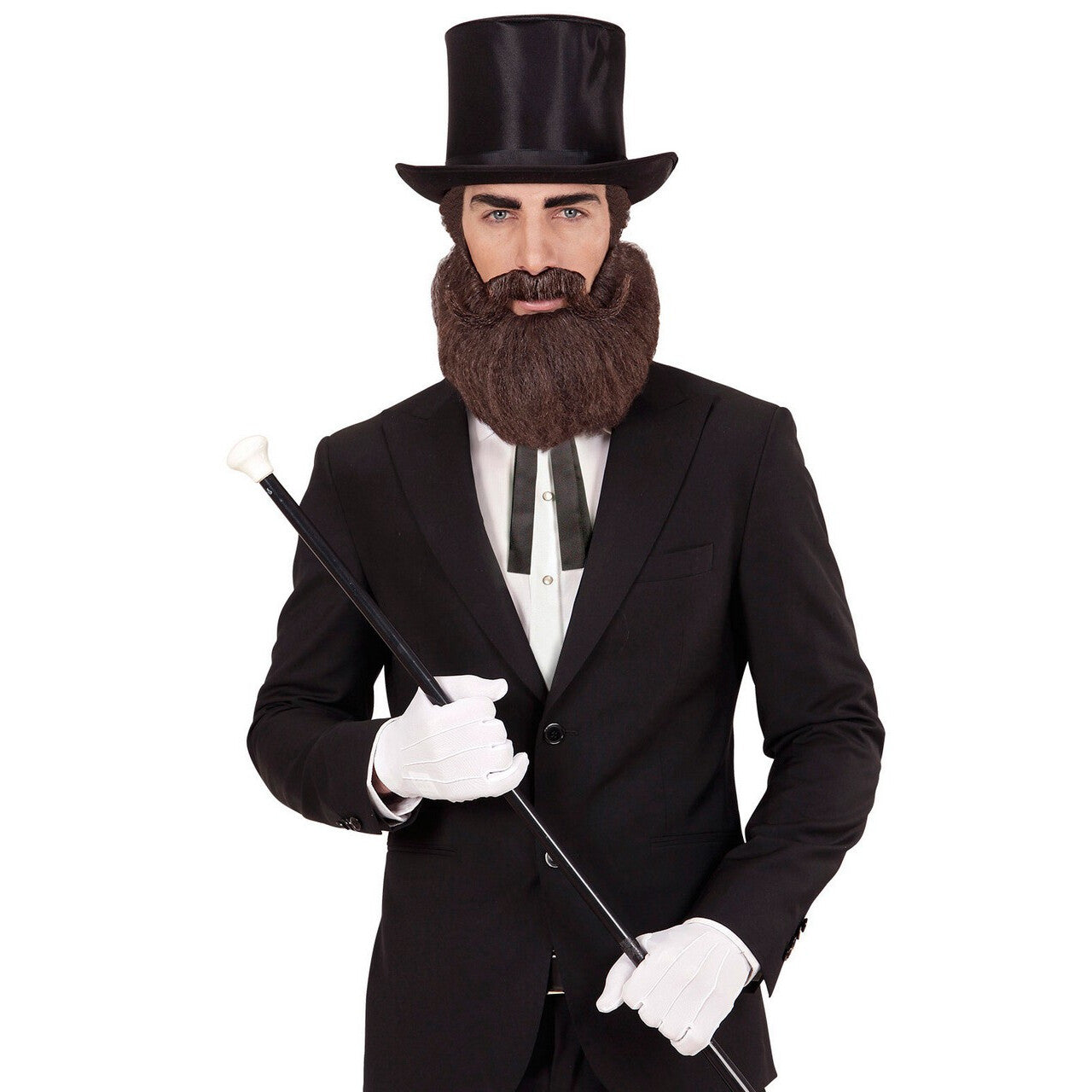 Op deze afbeelding zie je een Accessoires, van het merk Widmann. Baard En Snor Bruin Lincoln