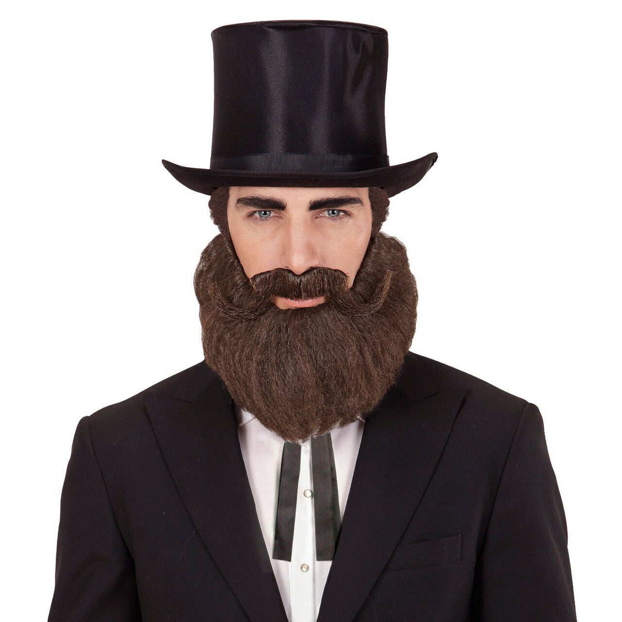 Op deze afbeelding zie je een Accessoires, van het merk Widmann. Baard En Snor Bruin Lincoln