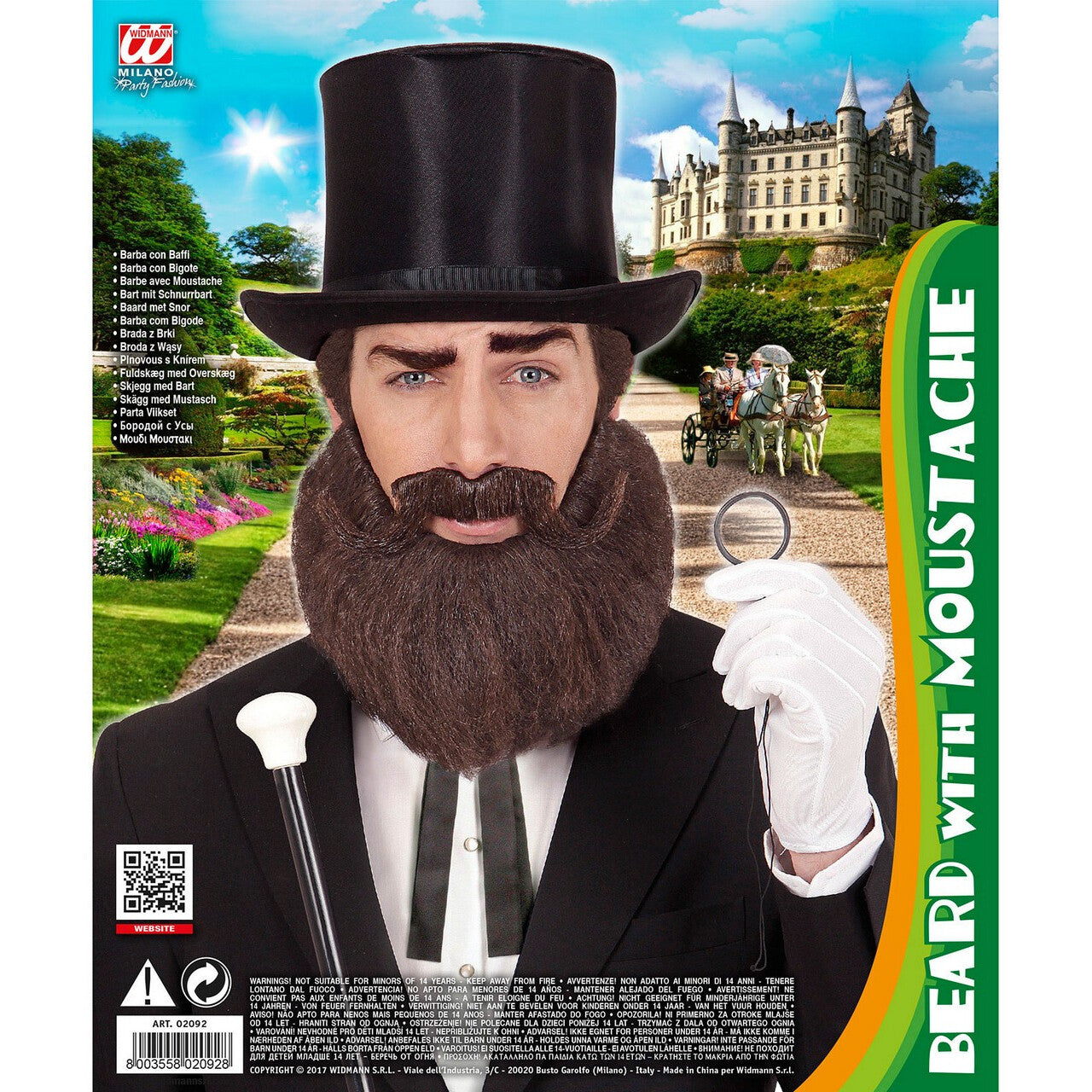Op deze afbeelding zie je een Accessoires, van het merk Widmann. Baard En Snor Bruin Lincoln