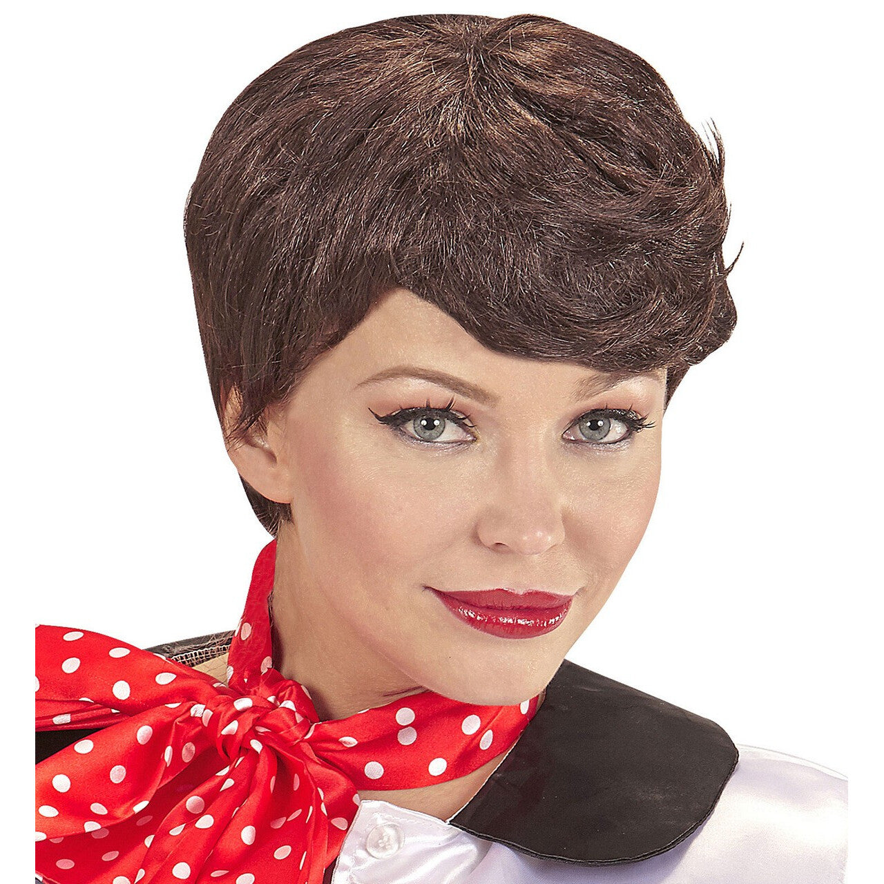 Op deze afbeelding zie je een Accessoires, van het merk Widmann. Pruik 50s Met Sjaaltje Cathy