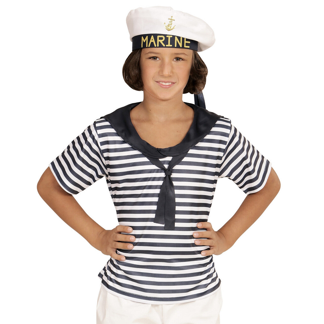 Op deze afbeelding zie je een Kostuums, van het merk Widmann. Marine Set Sammy Kind Kostuum
