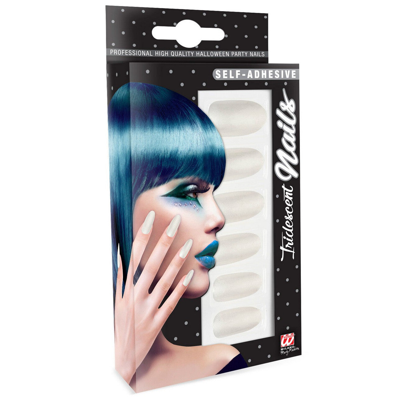 Op deze afbeelding zie je een Accessoires, van het merk Widmann. Nagels Pearly Iriserend Wit