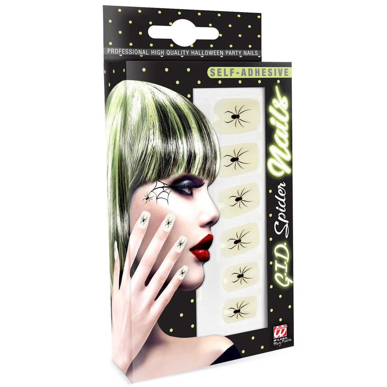 Op deze afbeelding zie je een Accessoires, van het merk Widmann. Nagels Freaky Lichtgevend In Donker