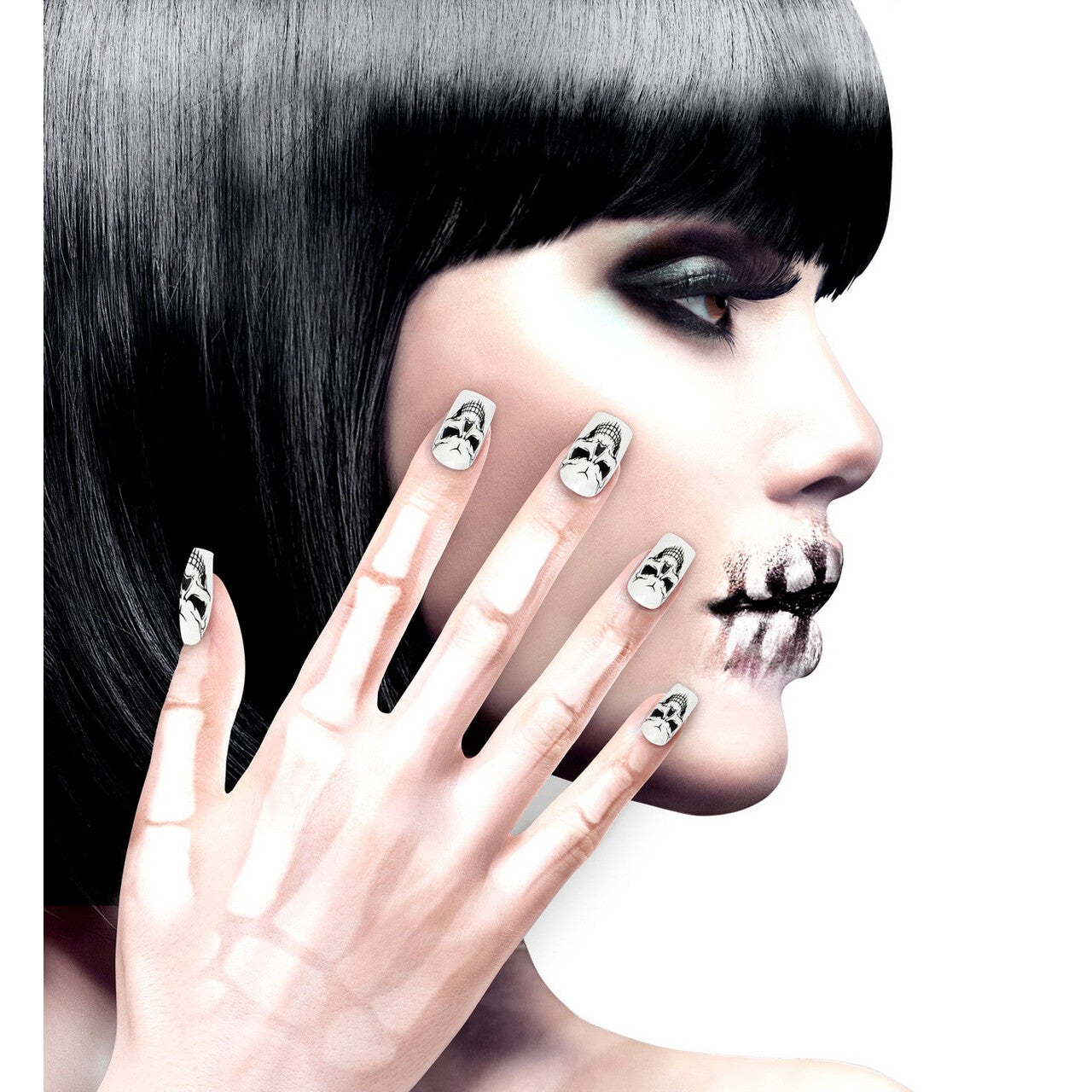 Op deze afbeelding zie je een Accessoires, van het merk Widmann. Enge Nagels Schedels