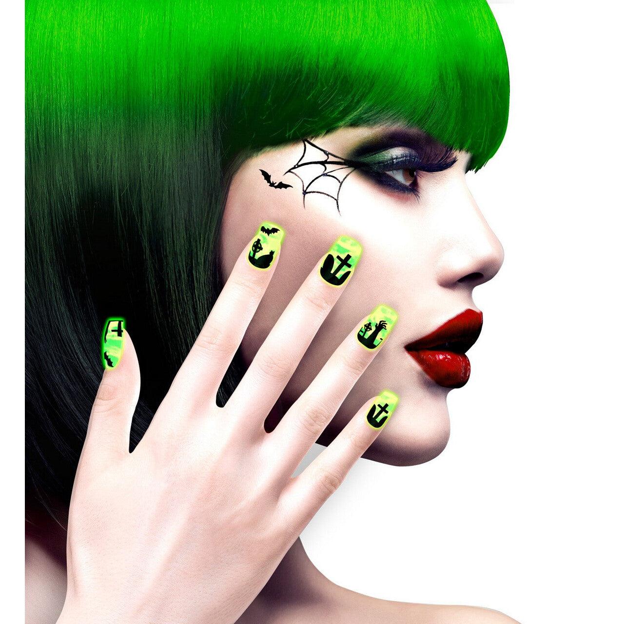Op deze afbeelding zie je een Accessoires, van het merk Widmann. Enge Nagels Spookhuis Neon