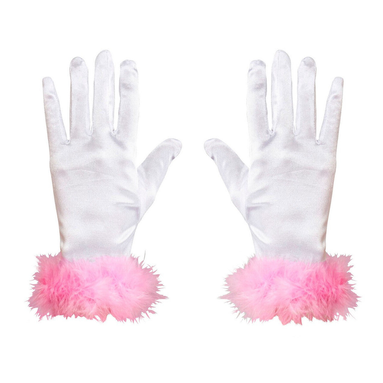 Op deze afbeelding zie je een Accessoires, van het merk Widmann. Handschoenen Satijn Marabou Prom Prinses