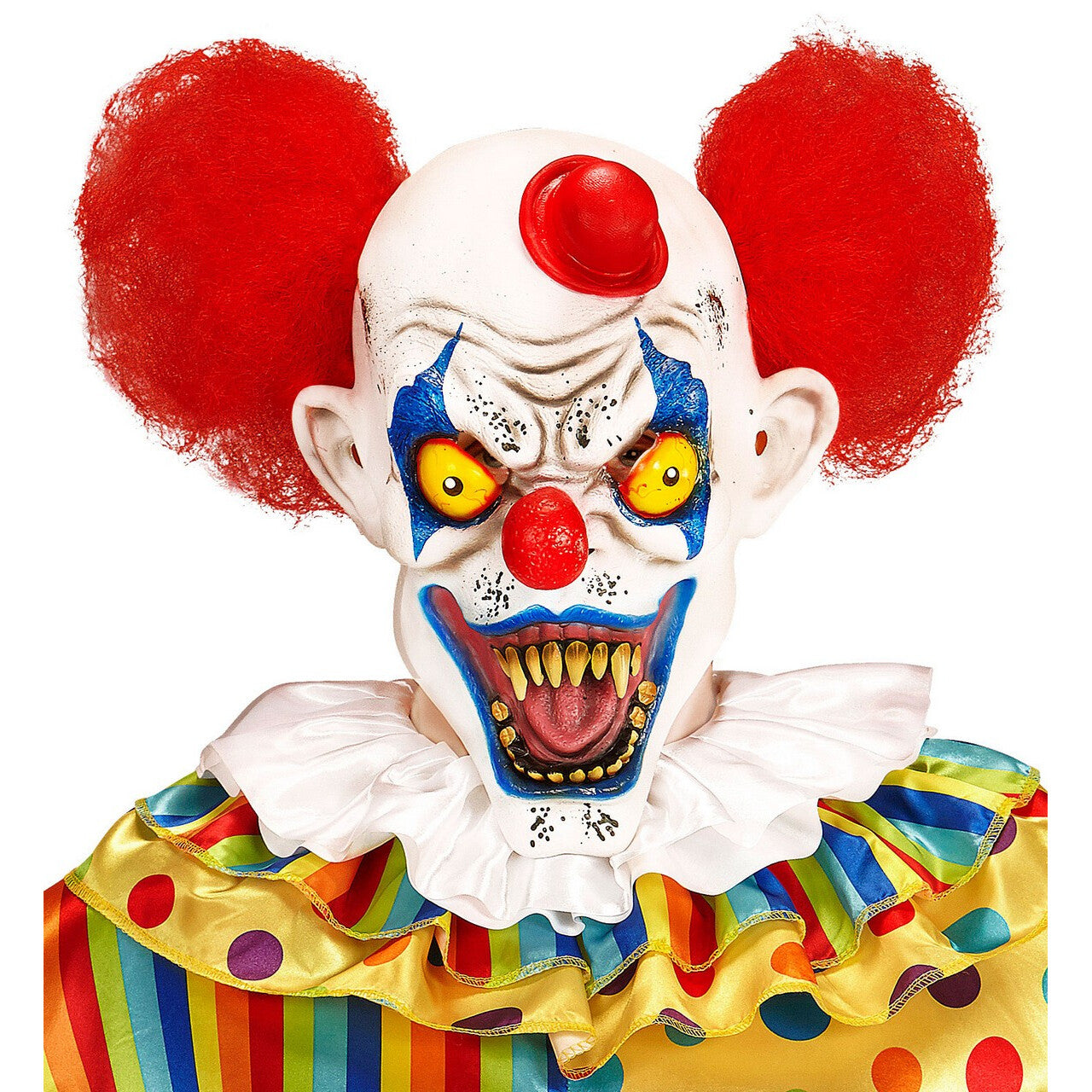 Op deze afbeelding zie je een Accessoires, van het merk Widmann. Masker Killer Clown Stefan Met Haar En Hoedje