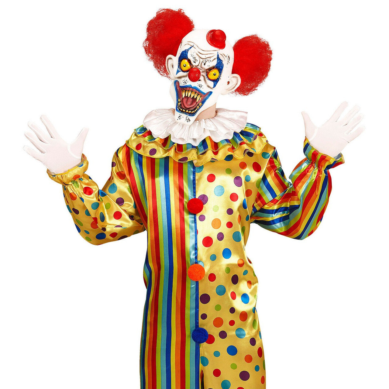 Op deze afbeelding zie je een Accessoires, van het merk Widmann. Masker Killer Clown Stefan Met Haar En Hoedje