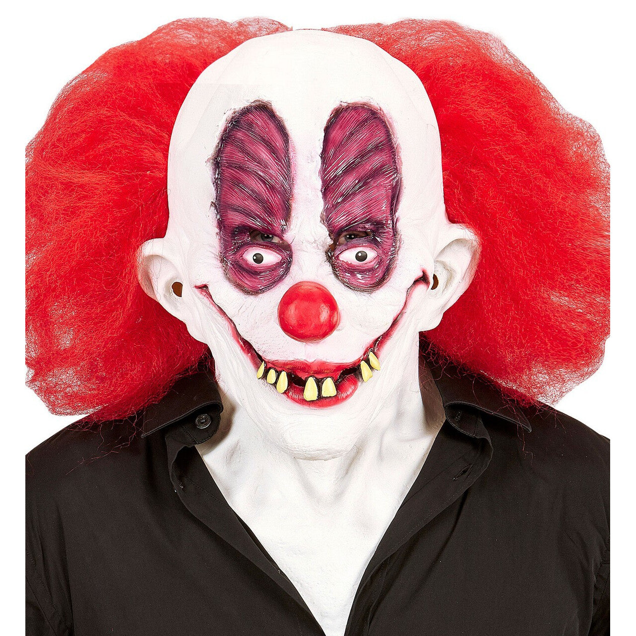 Op deze afbeelding zie je een Accessoires, van het merk Widmann. Masker Gekke Clown Slechte Gebit Met Haar Inclusief Nek