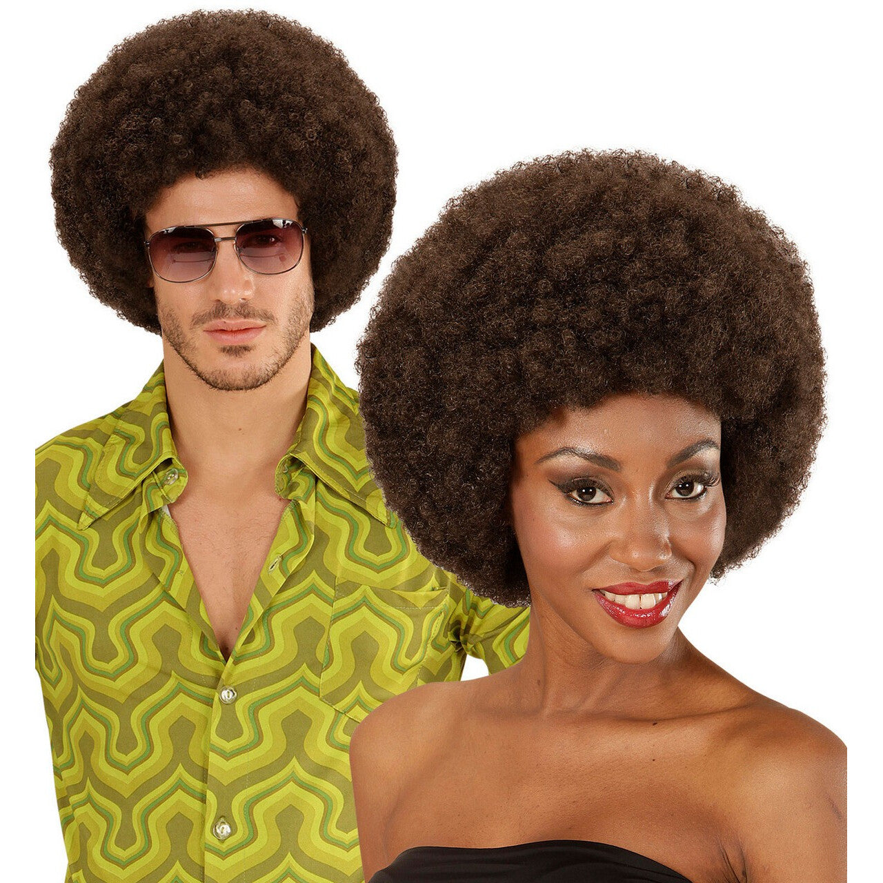 Op deze afbeelding zie je een Accessoires, van het merk Widmann. Pruik Afro Droomhaar Jackson