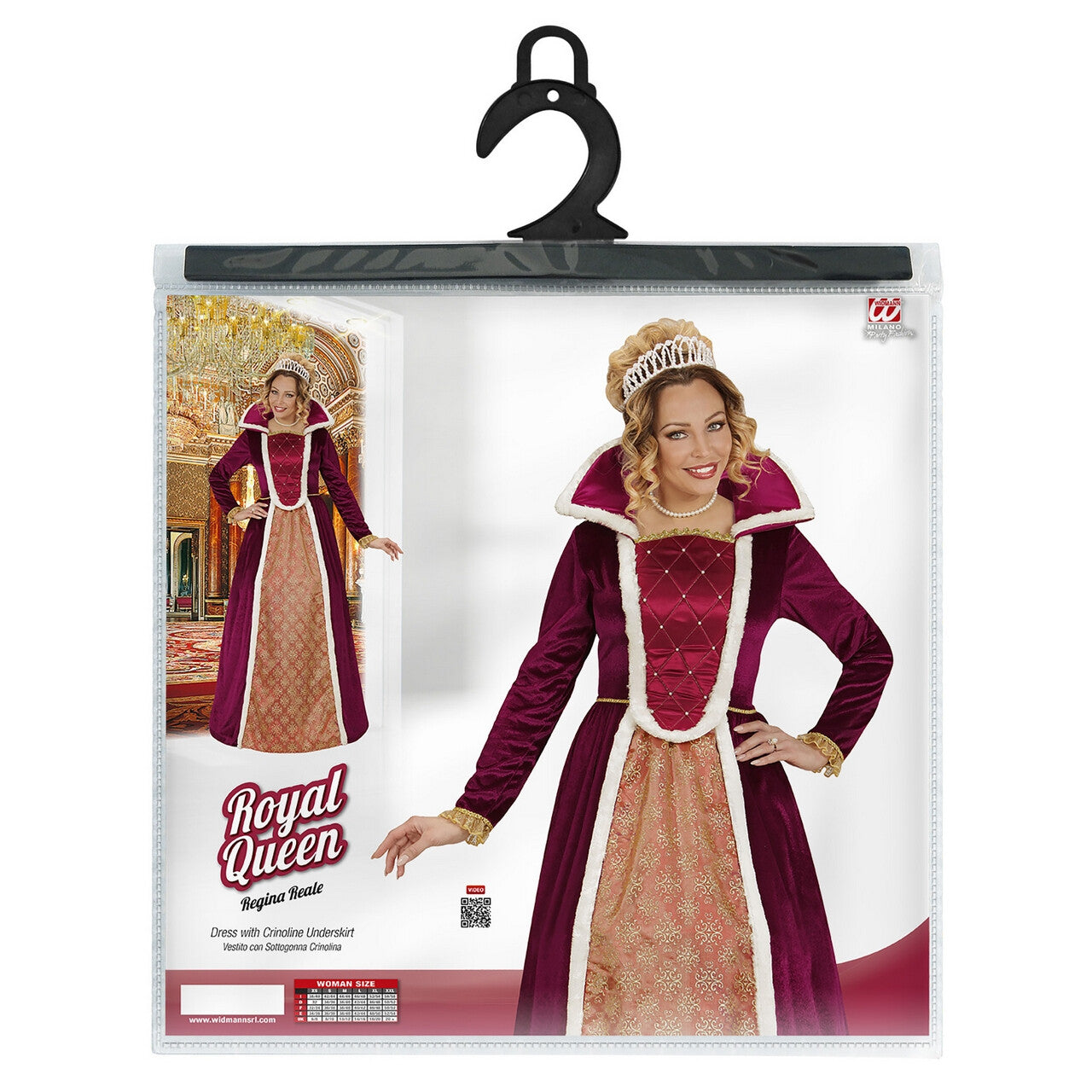 Op deze afbeelding zie je een Kostuums, van het merk Widmann. Royal Queen Mary Vrouw Kostuum