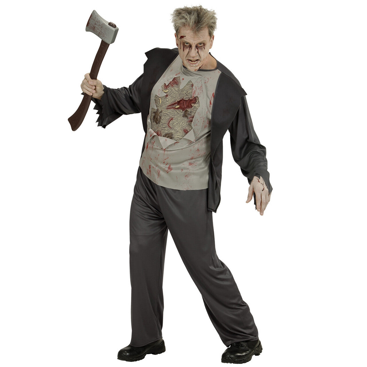 Op deze afbeelding zie je een Kostuums, van het merk Widmann. Zombie Mark Man Kostuum