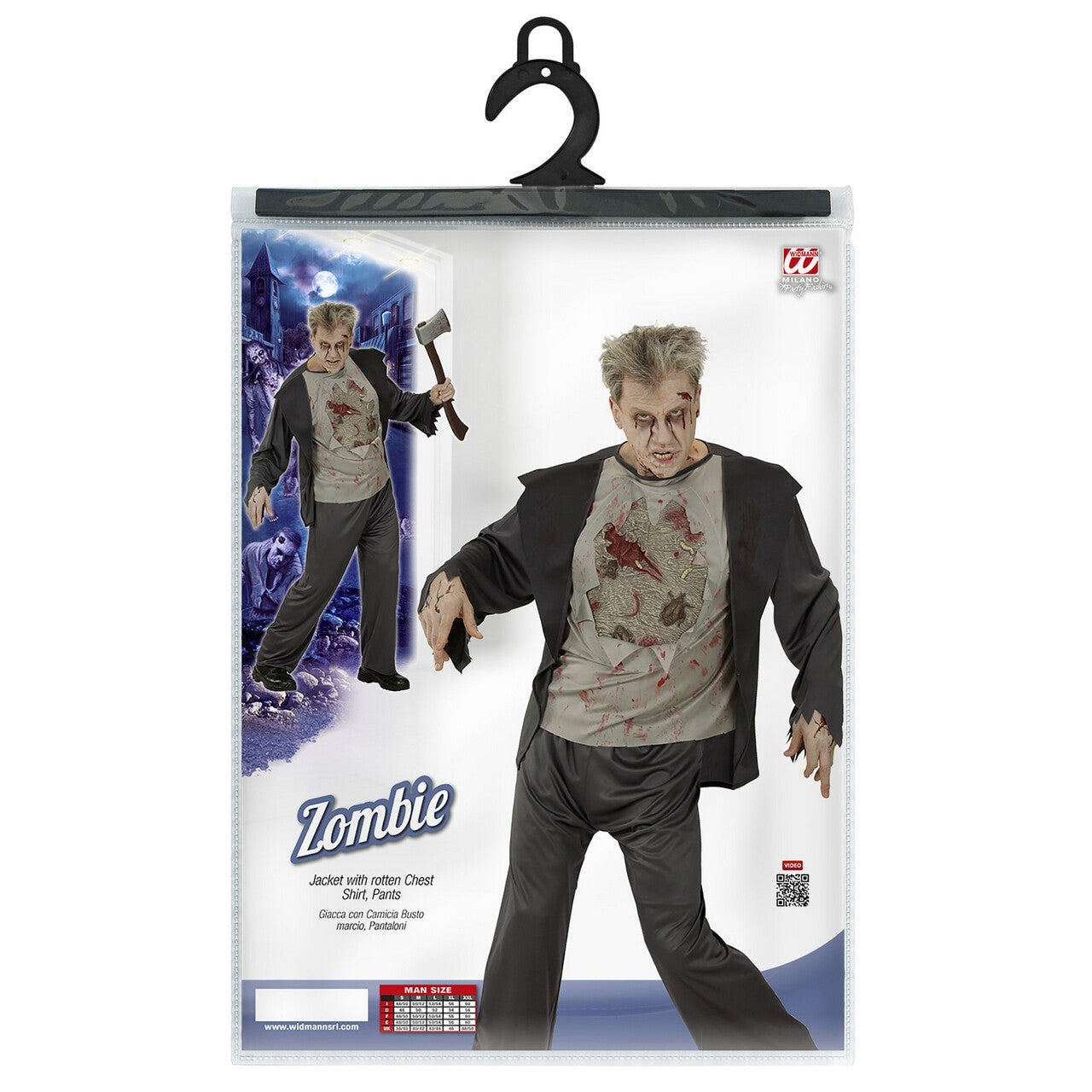 Op deze afbeelding zie je een Kostuums, van het merk Widmann. Zombie Mark Man Kostuum