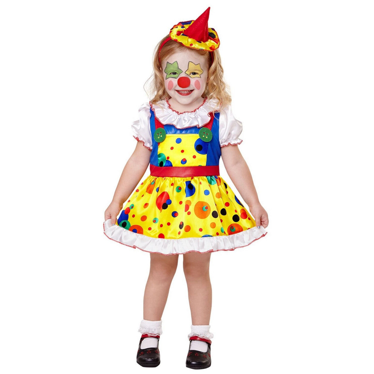 Op deze afbeelding zie je een Kostuums, van het merk Widmann. Clown Zoetje Meisje Kostuum