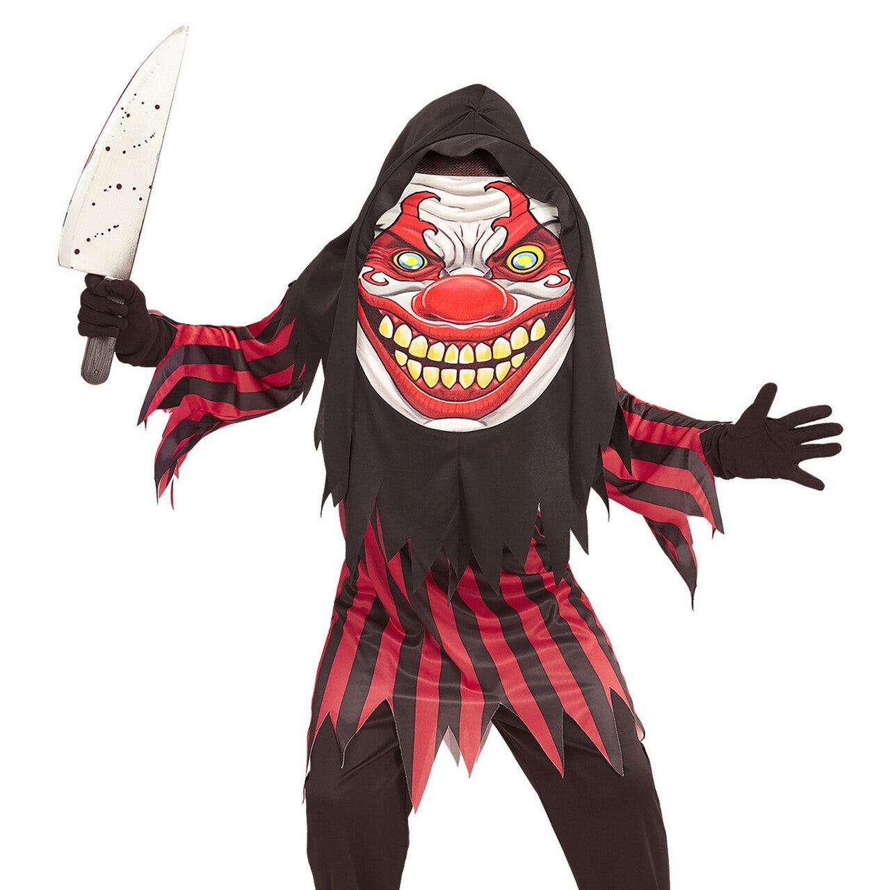 Op deze afbeelding zie je een Kostuums, van het merk Widmann. Horror Clown Emoji Jongen Kostuum