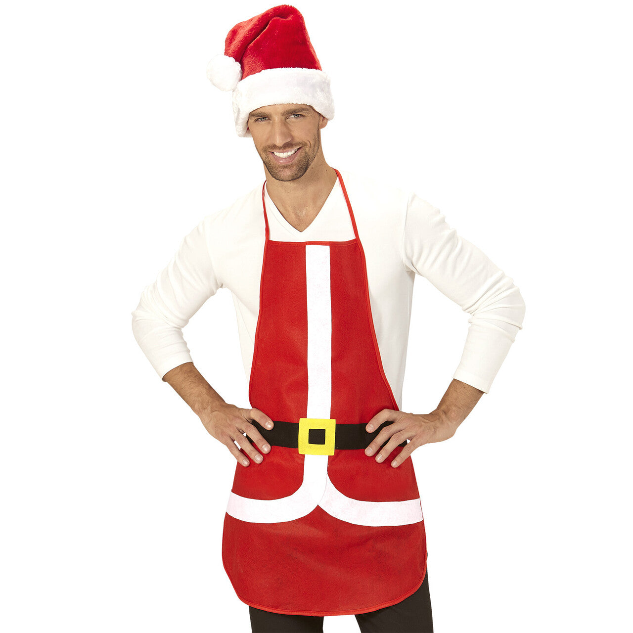 Op deze afbeelding zie je een Accessoires, van het merk Widmann. Kerstman Als Keukenprins Schort