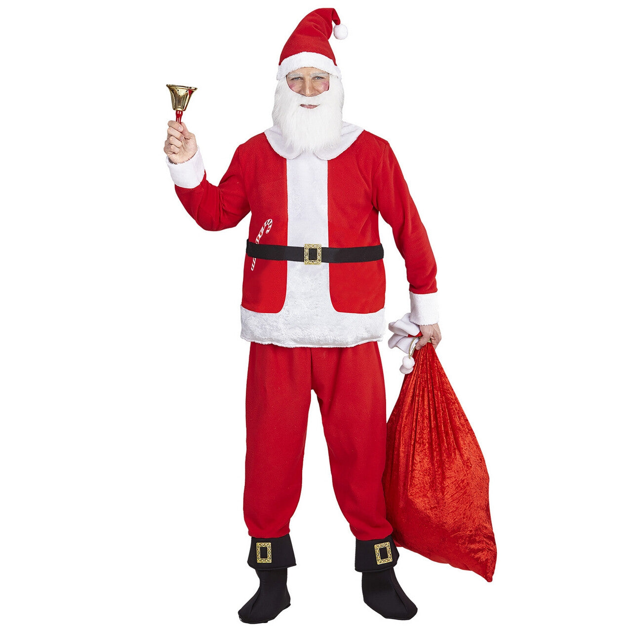 Op deze afbeelding zie je een Kostuums, van het merk Widmann. Kerstman Karel Kostuum