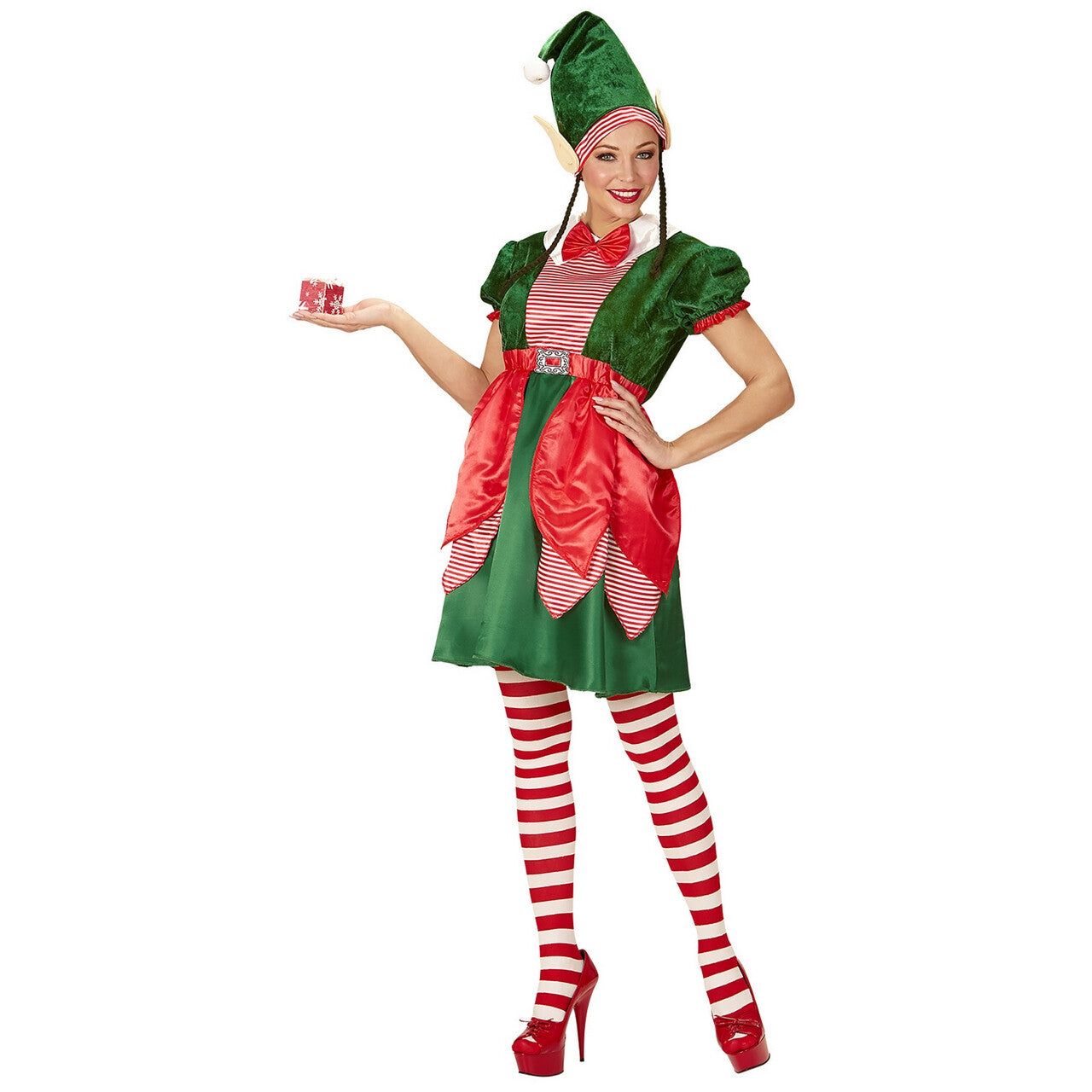 Op deze afbeelding zie je een Kostuums, van het merk Widmann. Eerlijk Elfje Kerstman Vrouw Kostuum