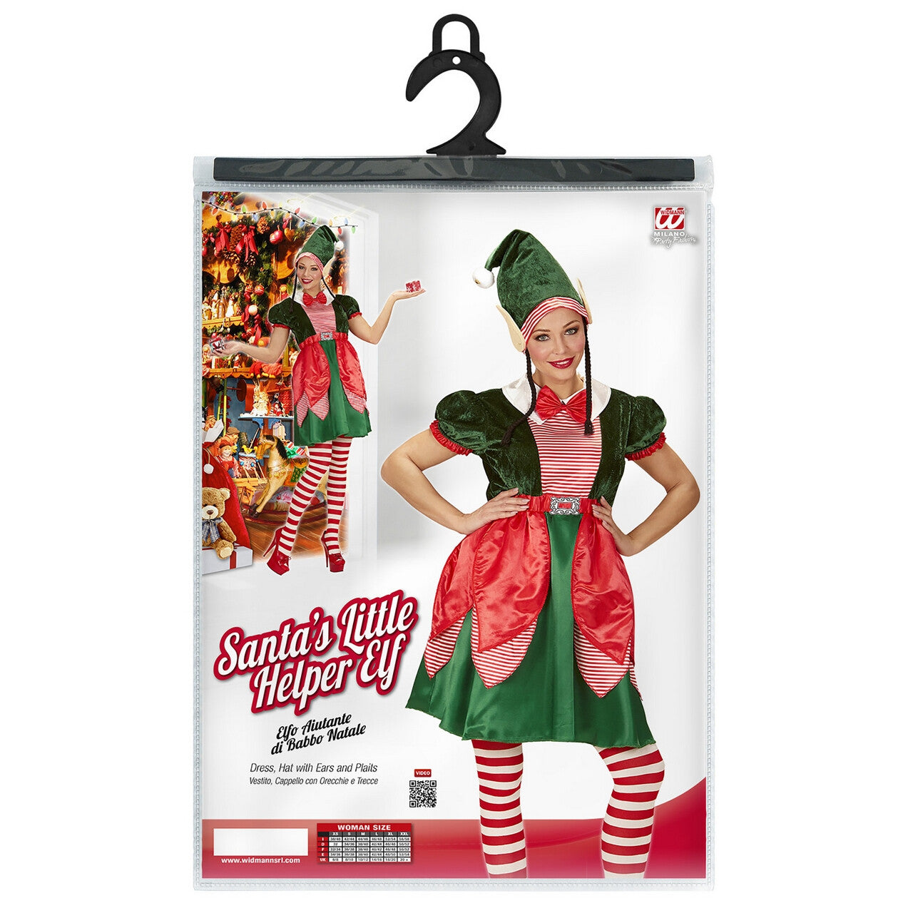Op deze afbeelding zie je een Kostuums, van het merk Widmann. Eerlijk Elfje Kerstman Vrouw Kostuum