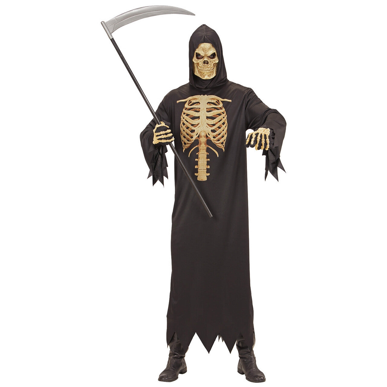 Op deze afbeelding zie je een Kostuums, van het merk Widmann. Realistische Borstkas Reaper Man Kostuum