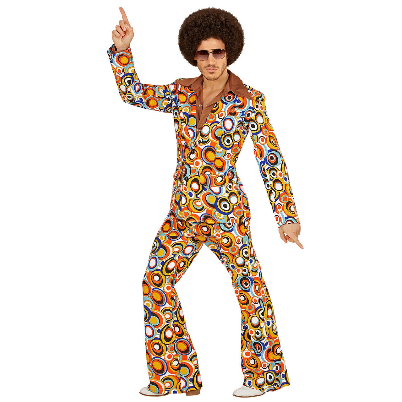 Op deze afbeelding zie je een Kostuums, van het merk Widmann. Groovy George 70s Heren Kostuum, Luchtbellen Man