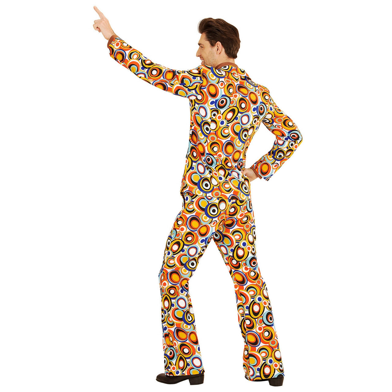 Op deze afbeelding zie je een Kostuums, van het merk Widmann. Groovy George 70s Heren Kostuum, Luchtbellen Man