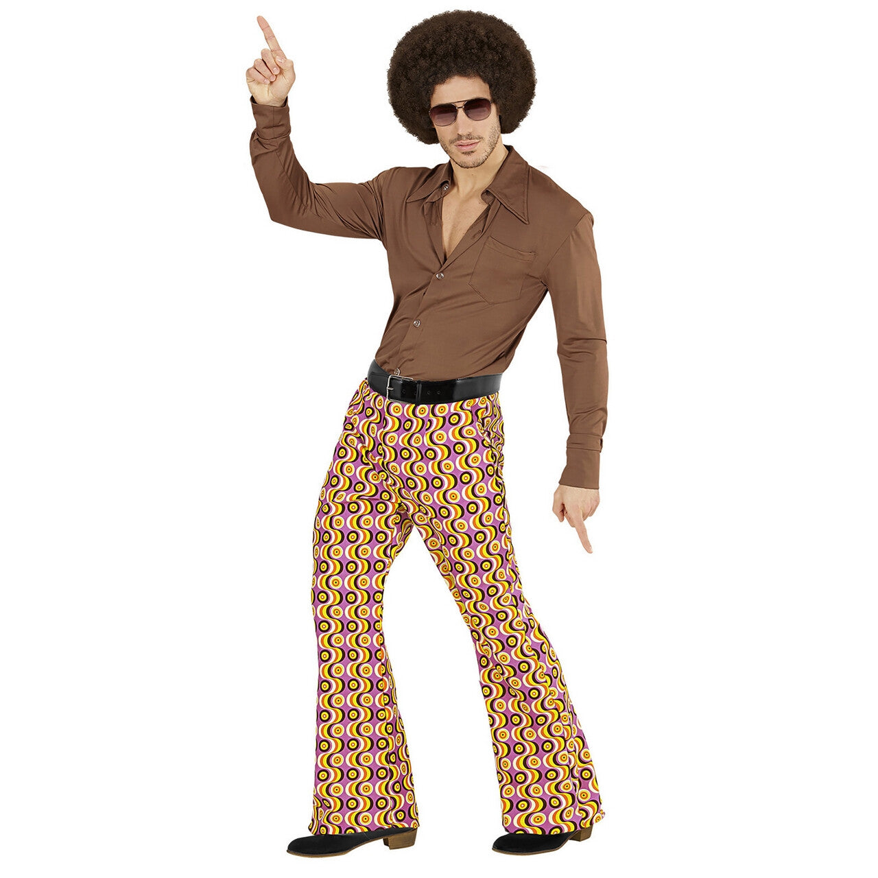 Op deze afbeelding zie je een Kostuums, van het merk Widmann. Groovy Gandalf 70s Heren Broek, Lps Man