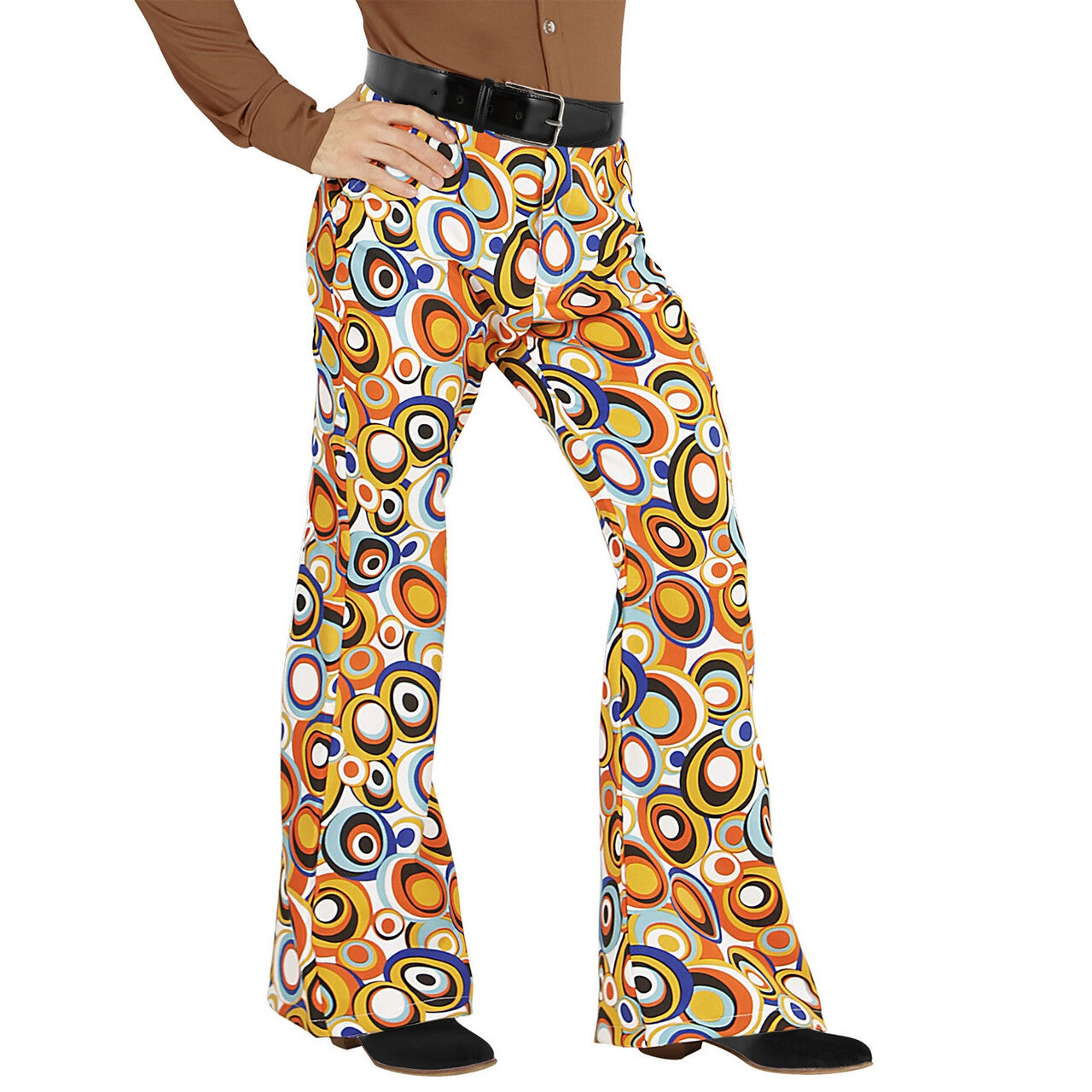 Op deze afbeelding zie je een Kostuums, van het merk Widmann. Groovy Gandalf 70s Heren Broek, Luchtbellen Man