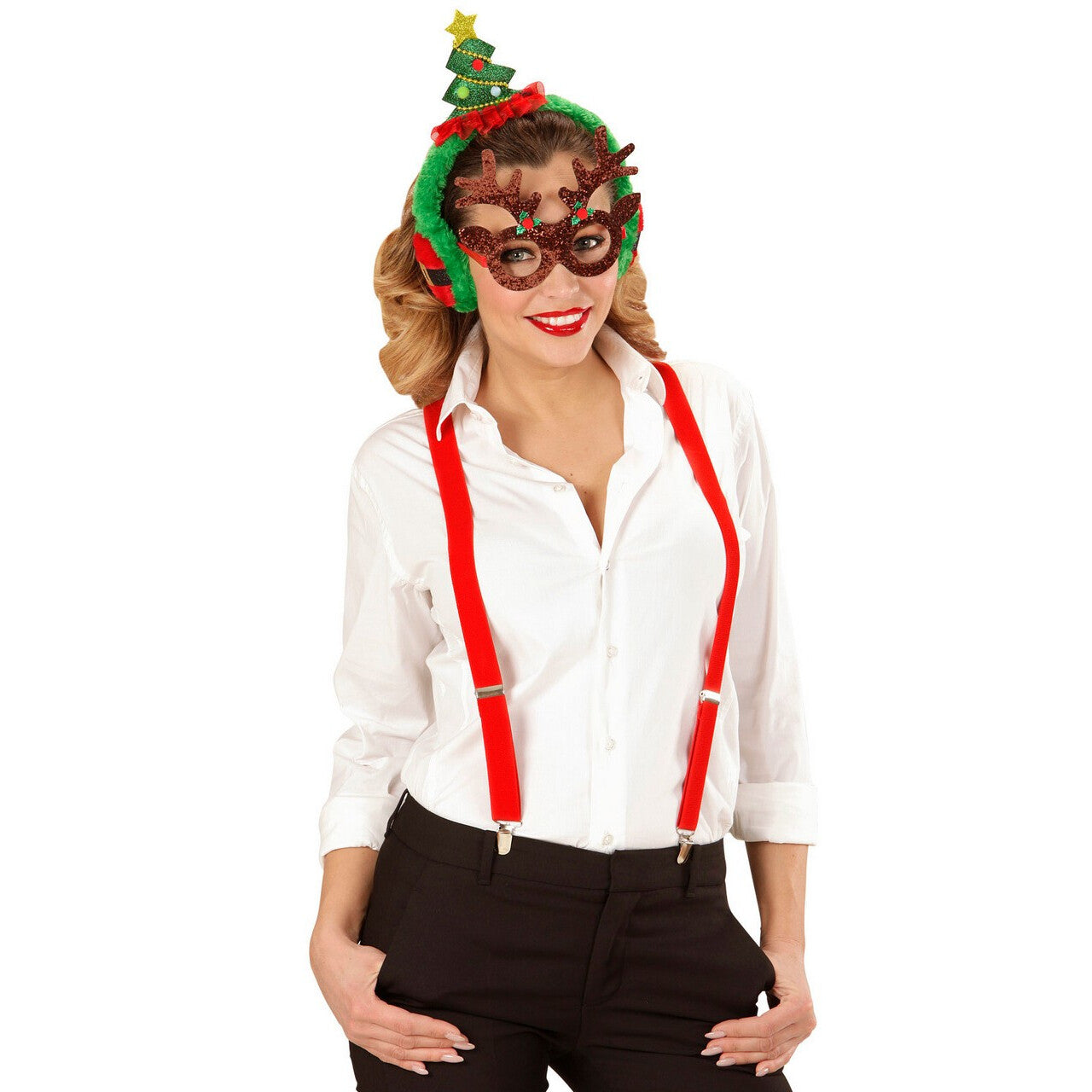Op deze afbeelding zie je een Accessoires, van het merk Widmann. Kerstboom Hoofbedekking Hoofdtelefoon