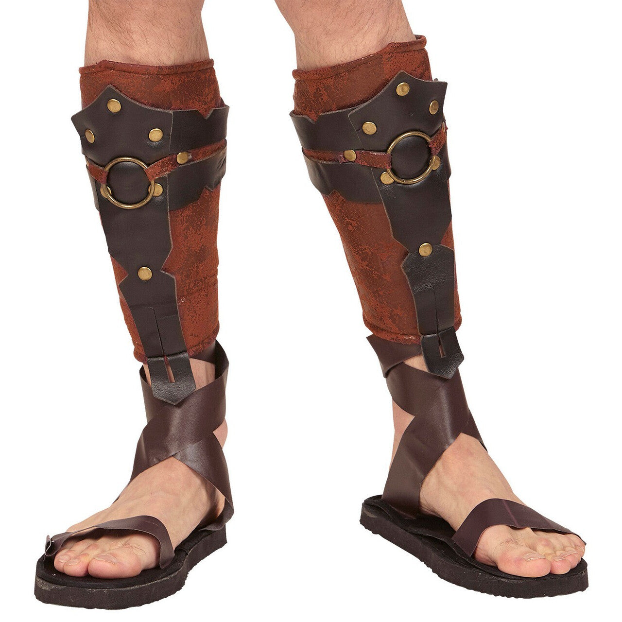 Op deze afbeelding zie je een Accessoires, van het merk Widmann. Lederlook Beenbedekking Romein / Griek Centurio
