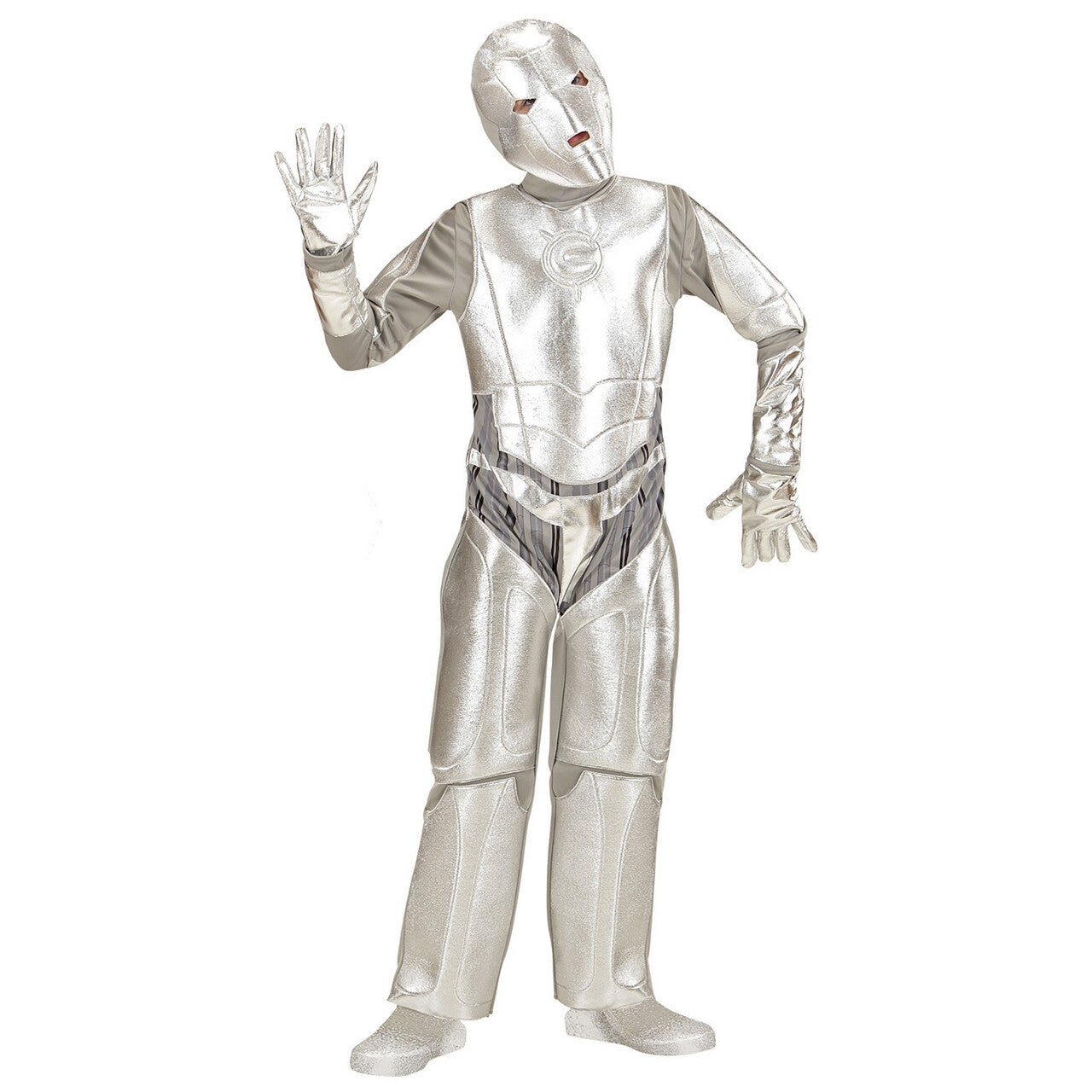 Op deze afbeelding zie je een Kostuums, van het merk Widmann. Space Invader Tin Man Jongen Kostuum